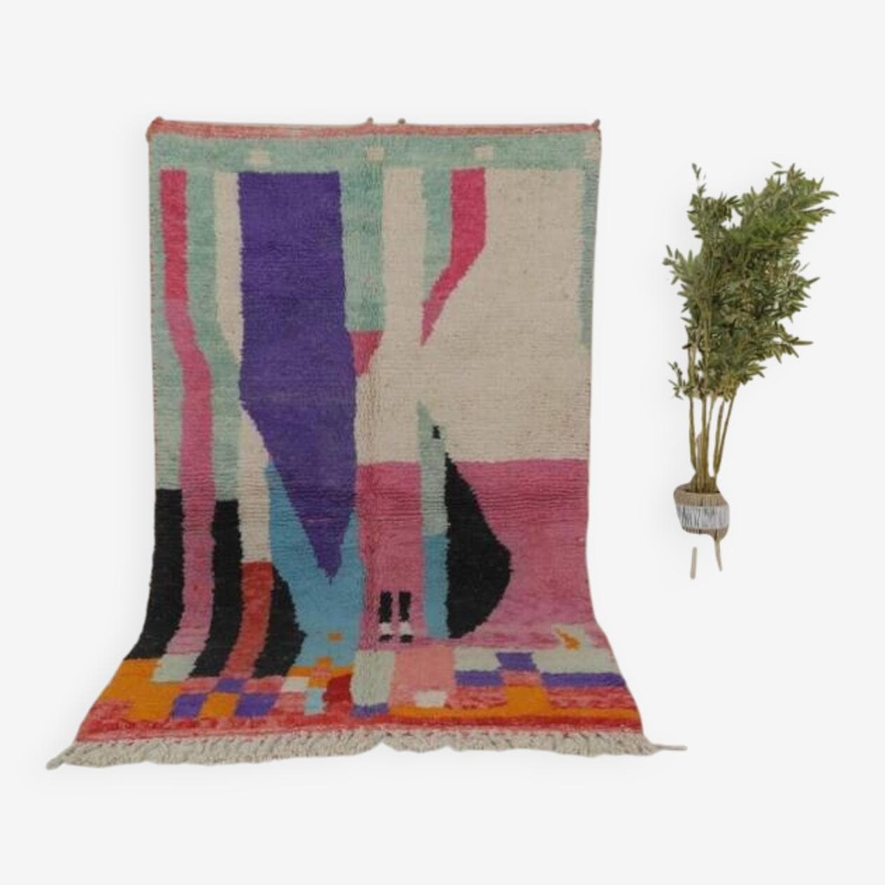 Ręcznie tkany dywan 200x300 cm, wełna, multikolor, Maroko - 201998