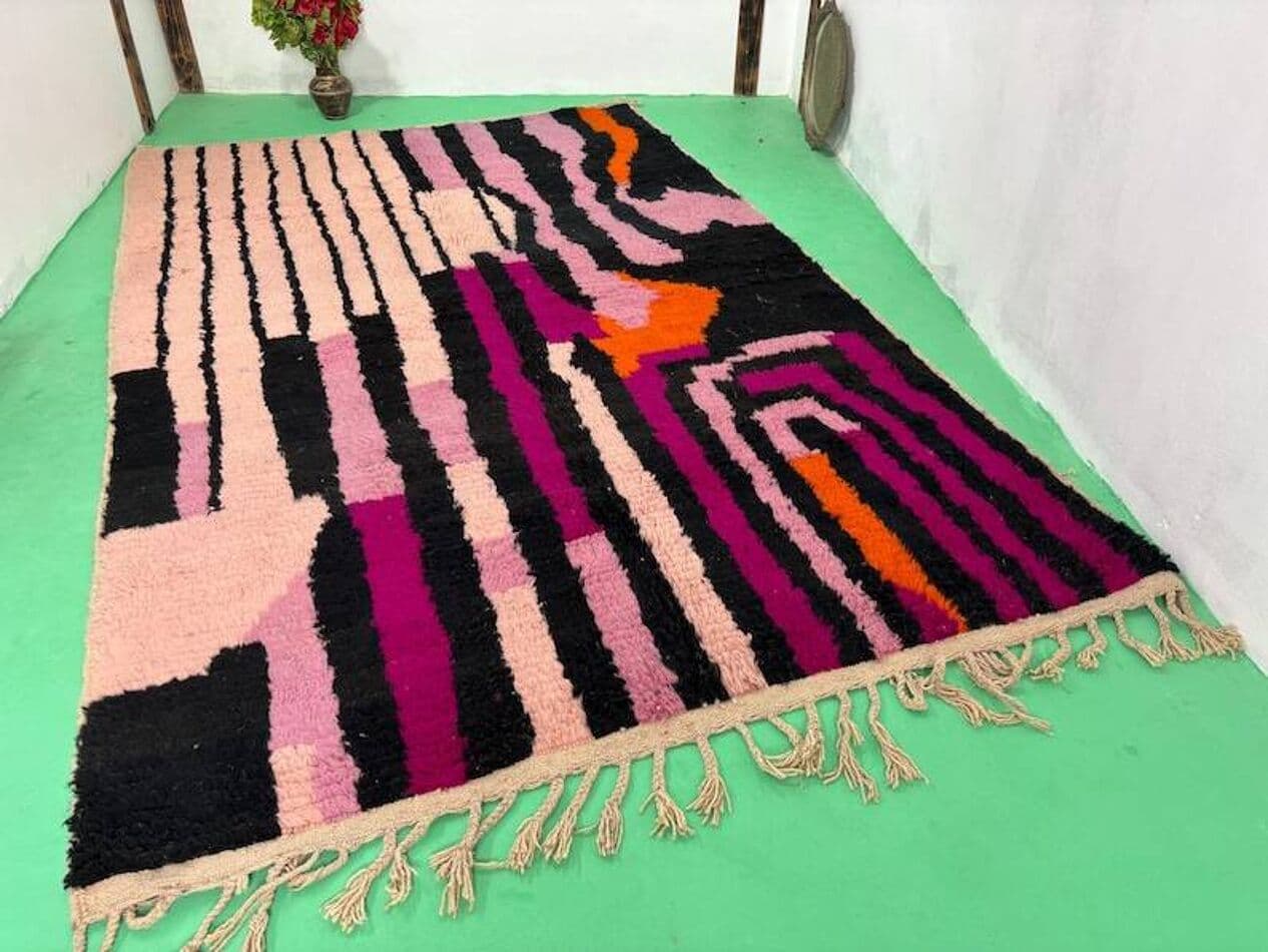 Ręcznie tkany dywan 200x300 cm, wełna, wielokolorowy, Maroko - 201974