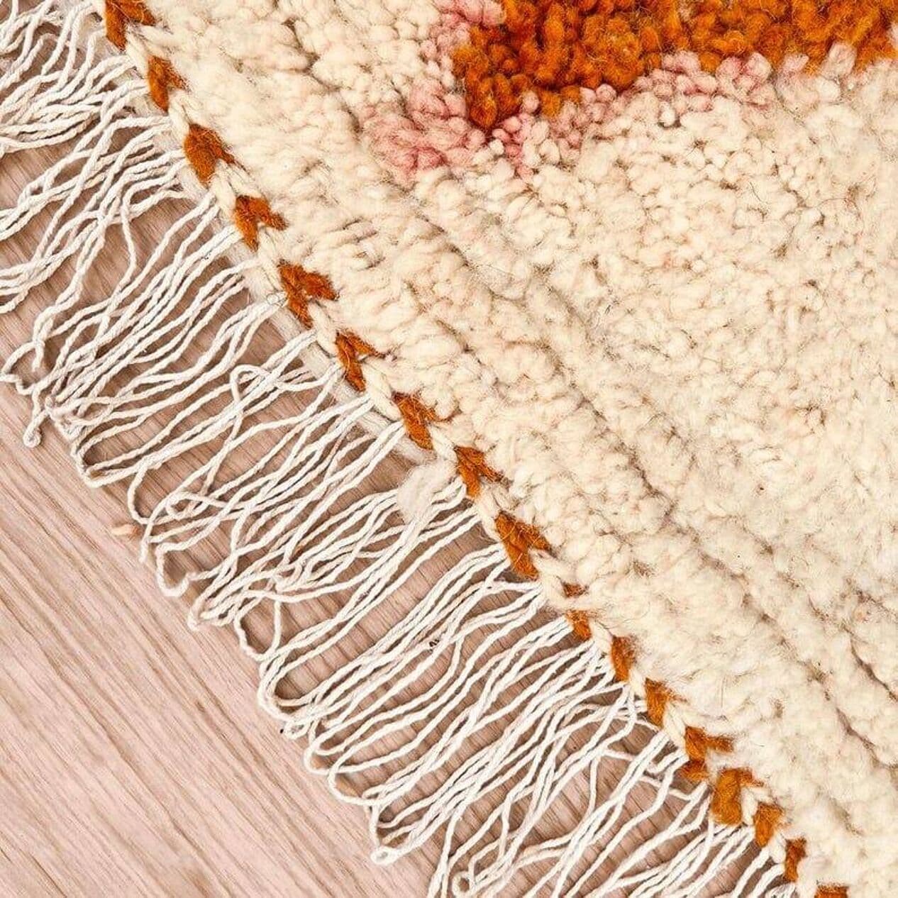 Ręcznie tkany dywan 140x260 cm, wełna, biały, Maroko - 205560