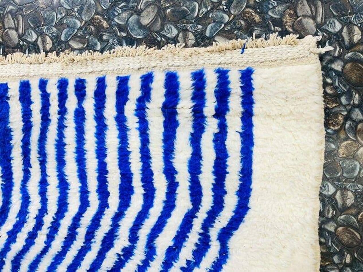 Ręcznie tkany dywan 150x250 cm, wełna, niebieski, Maroko - 205331