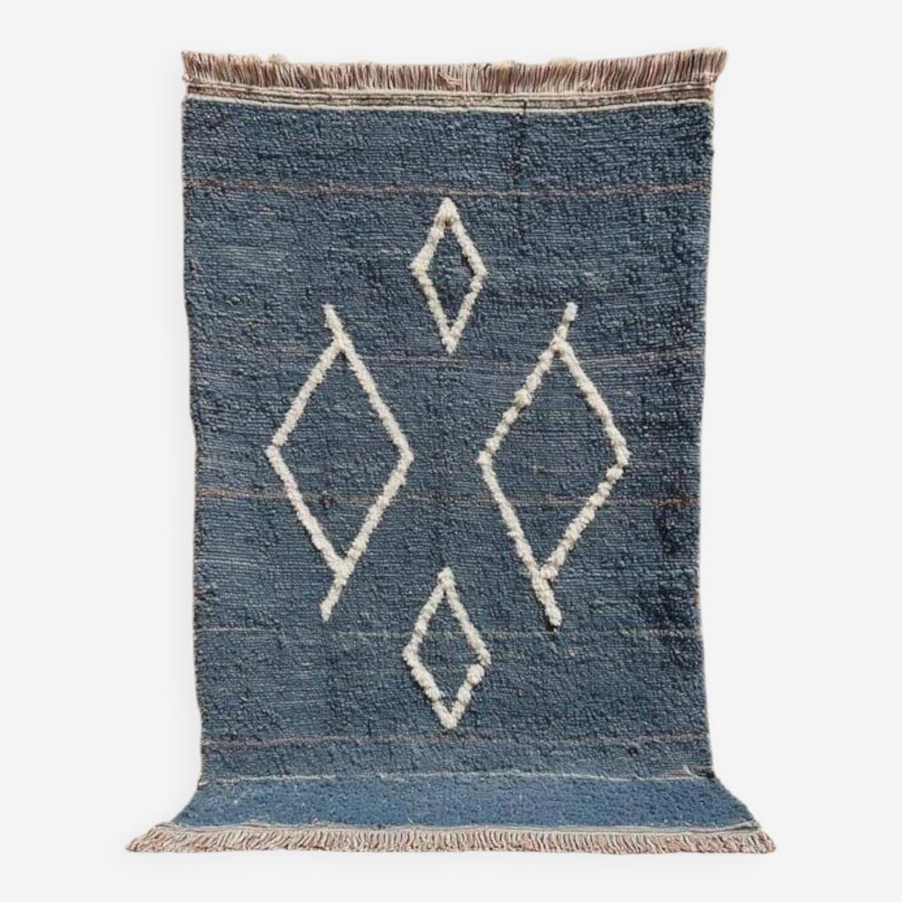 Ręcznie tkany dywan 140x260 cm, wełna, niebieski, Maroko - 205277