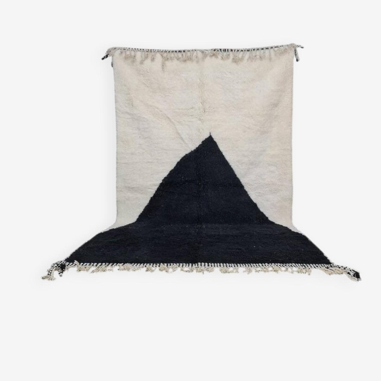 Ręcznie tkany dywan 100x200 cm, wełna, biały, czarny, Maroko - 204735