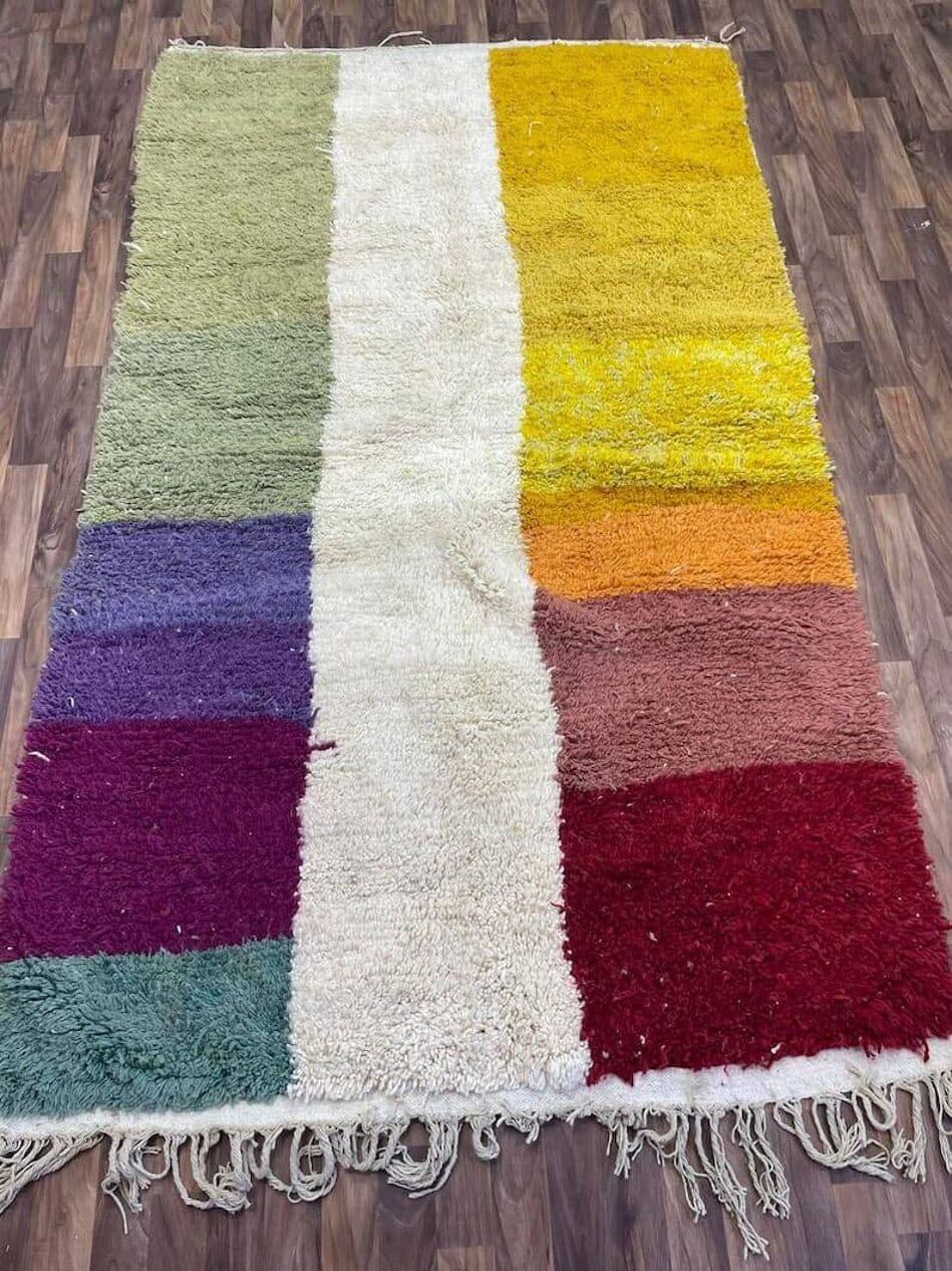 Ręcznie tkany dywan 200x300 cm, wełna, multikolor, Maroko - 204648