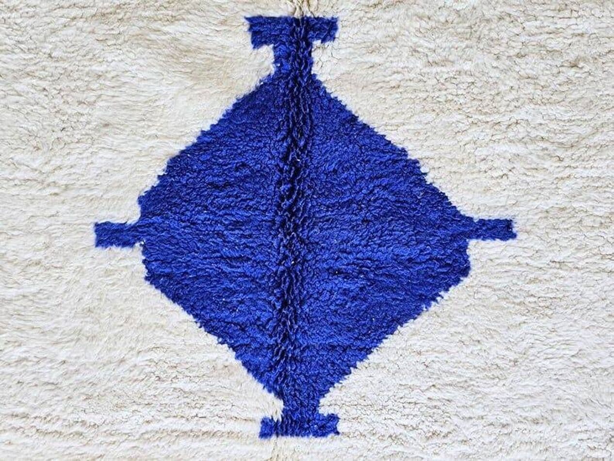 Ręcznie tkany dywan 200x300 cm, wełna, niebieski, Maroko - 203982