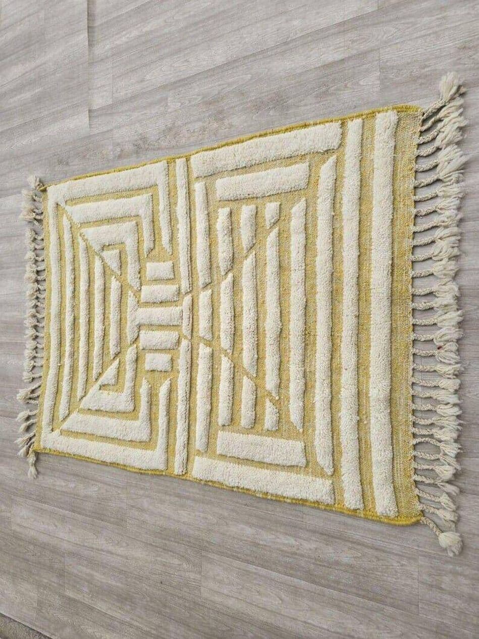 Ręcznie tkany dywan 150x250 cm, wełna, biały, Maroko - 206931