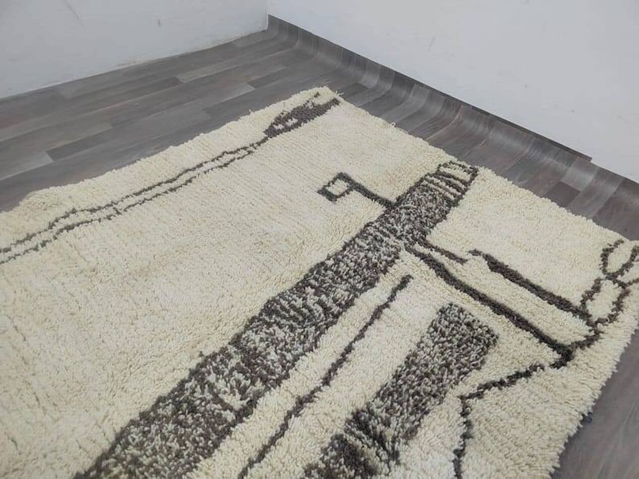 Ręcznie tkany dywan 200x300 cm, wełna, biały, Maroko - 206811