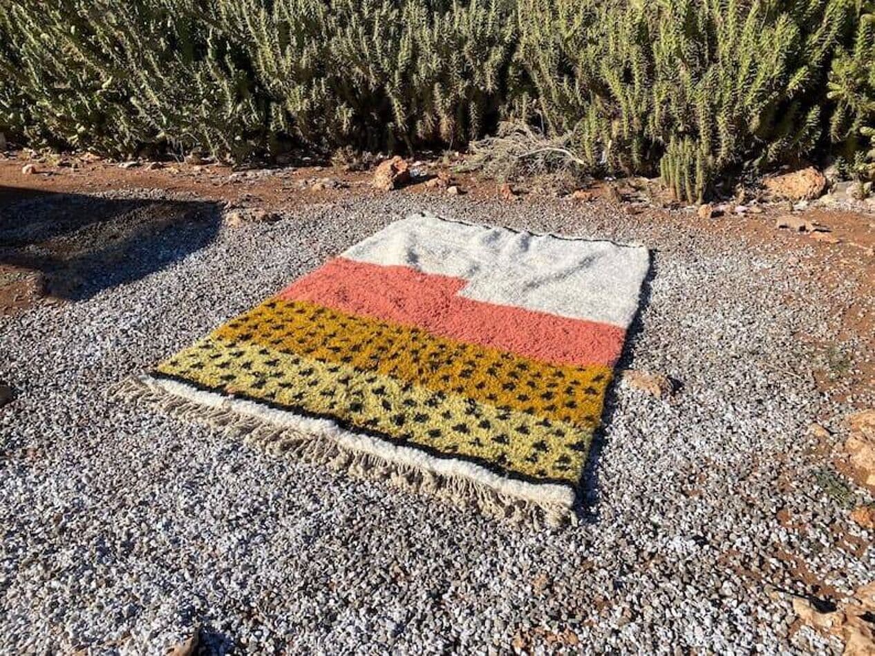 Ręcznie tkany dywan 200x300 cm, wełna, multikolor, Maroko - 206489