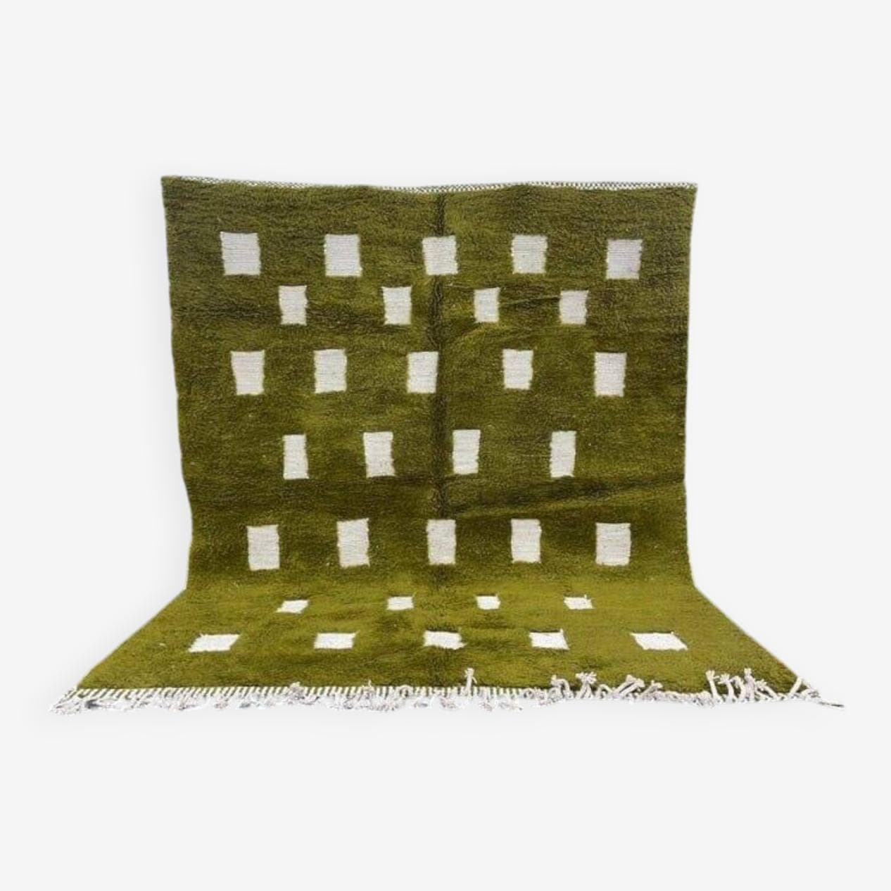 Ręcznie tkany dywan 150x250 cm, wełna, zielony, Maroko - 208955