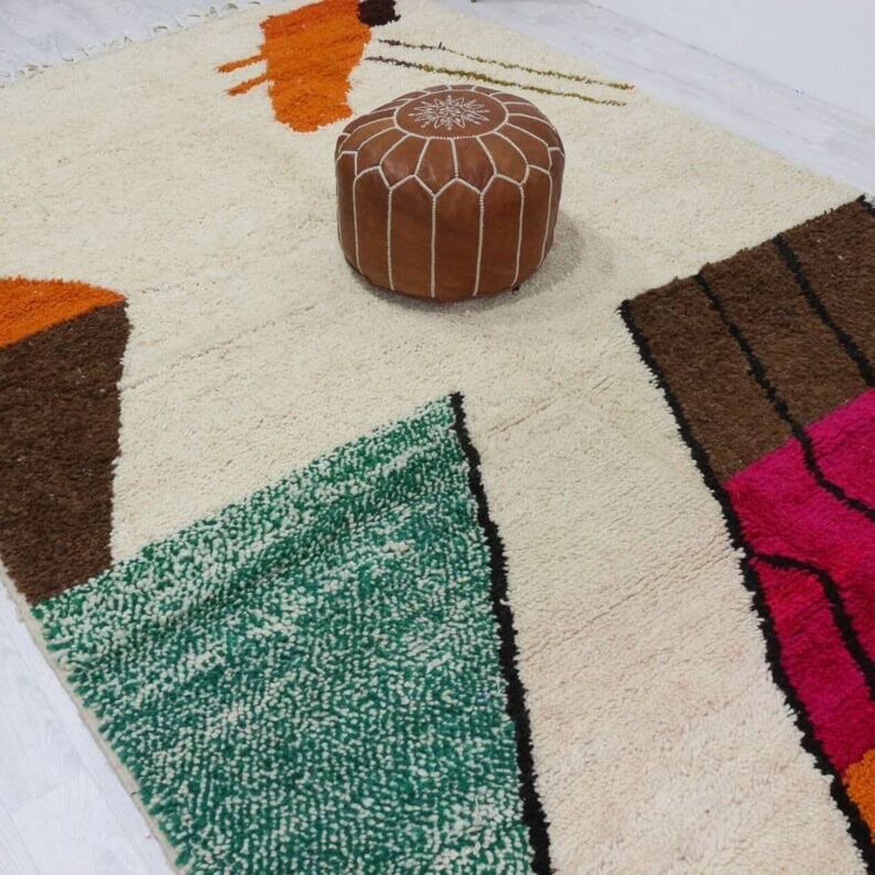 Ręcznie tkany dywan 200x300 cm, wełna, multikolor, Maroko - 208664