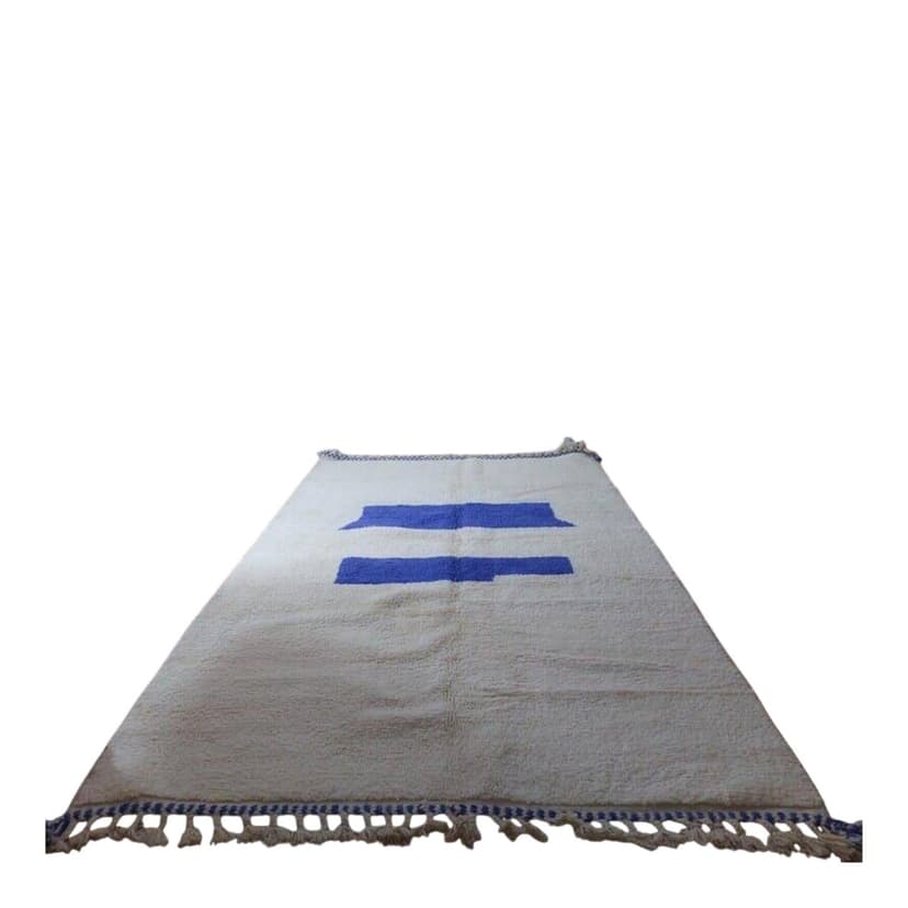 Ręcznie tkany dywan 240x160 cm, wełna, biały, niebieski, Maroko