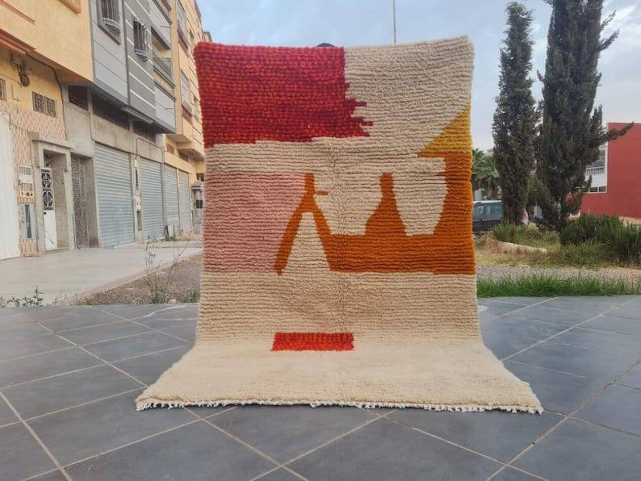 Ręcznie tkany dywan 150x250 cm, wełna, multikolor, Maroko - 210061