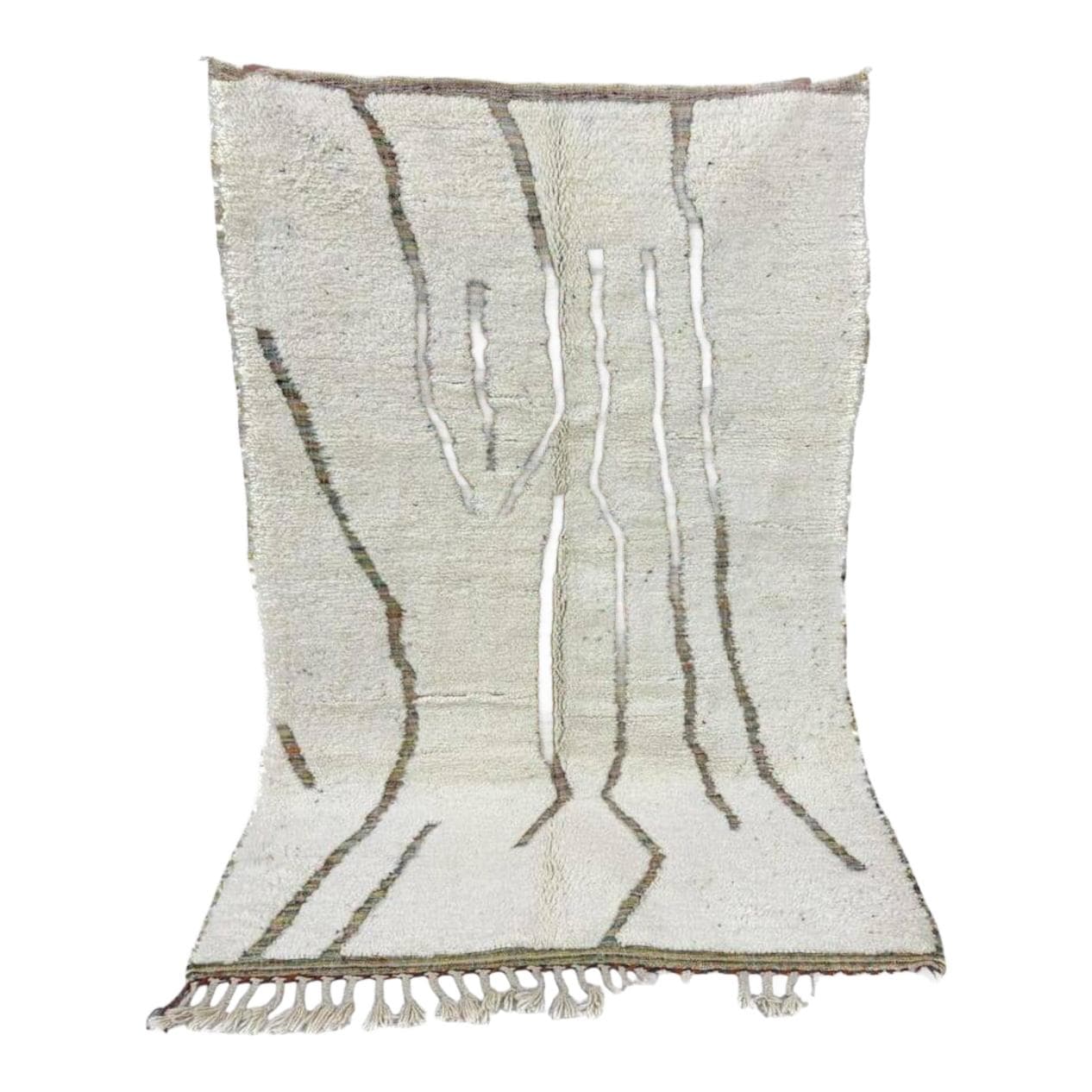 Ręcznie tkany dywan 150x250 cm, wełna, biały, Maroko