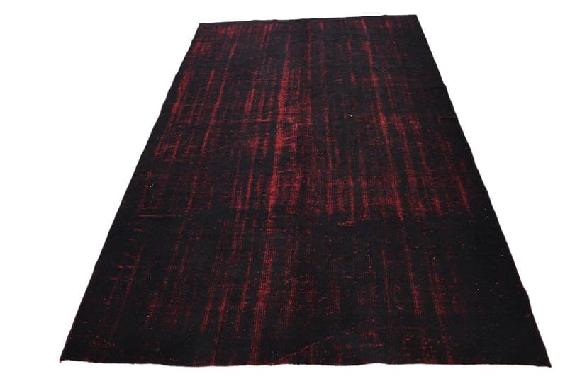 Dywan 172x270 cm, czarny, czerwony, wełna, Turcja, lata 50.