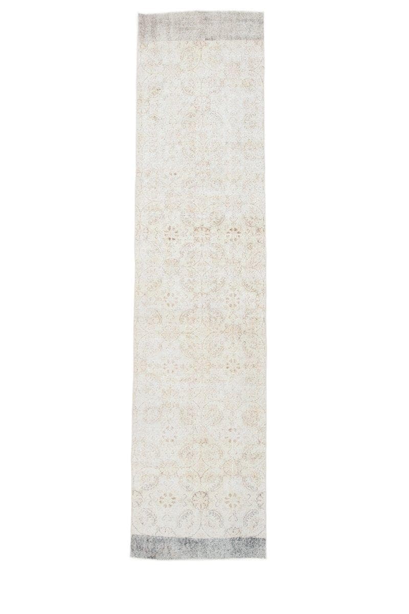 Chodnik 82x338 cm, beżowy, wełna, Turcja, lata 60.