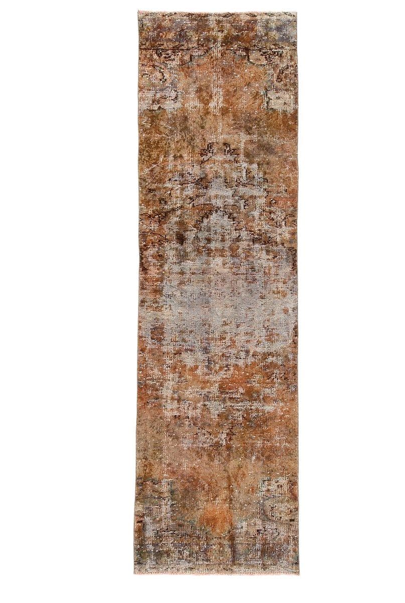 Chodnik 80x282 cm, brązowy, wełna, Turcja, lata 60.