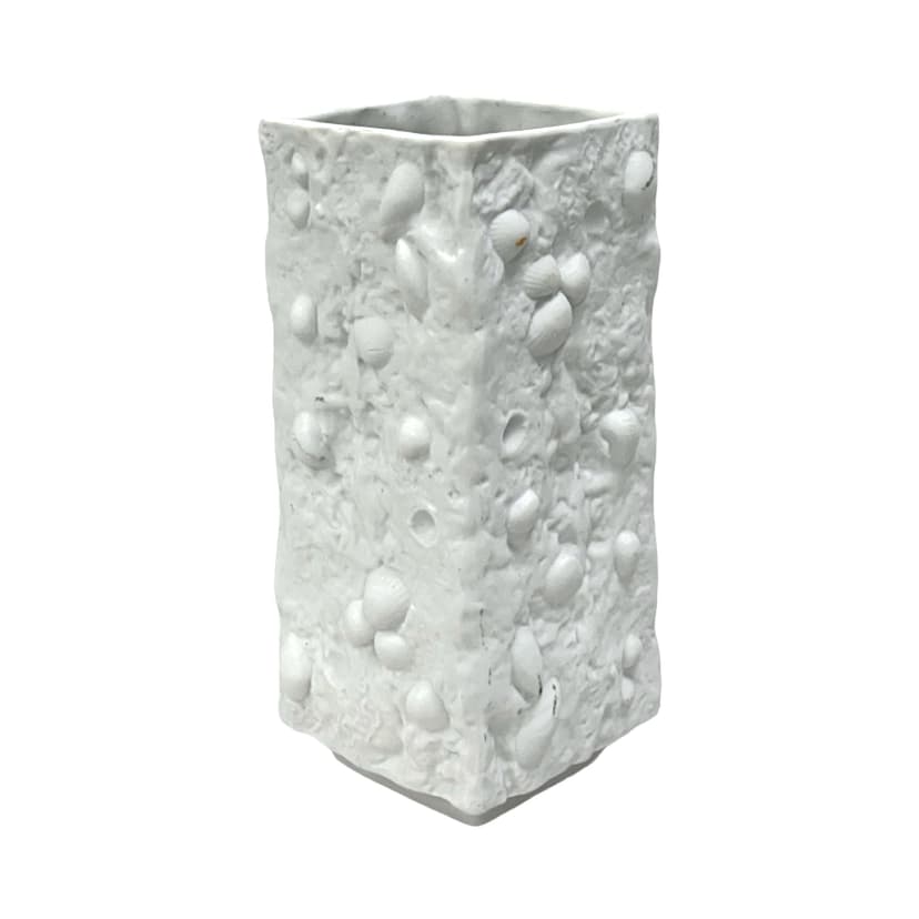 Wazon Skamieliny, biały, porcelana biskwitowa, Niemcy, lata 70.