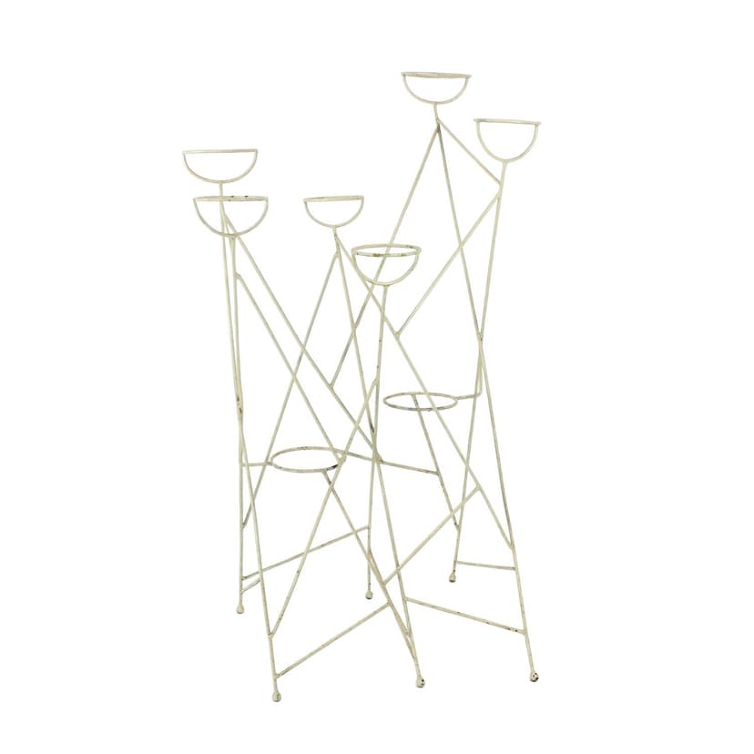 Stojak na kwiaty, biały, stal, Czechosłowacja, lata 60.