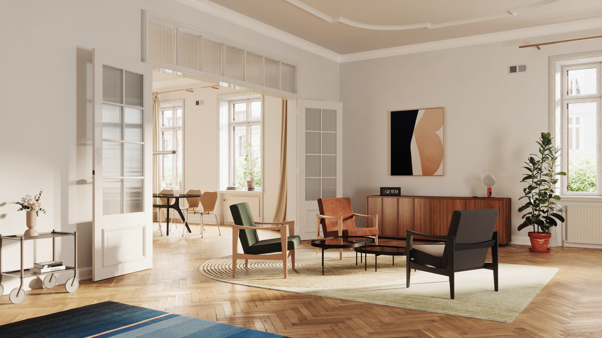 CK57 armchair with an oak frame and Synergy wool upholstery - 18191