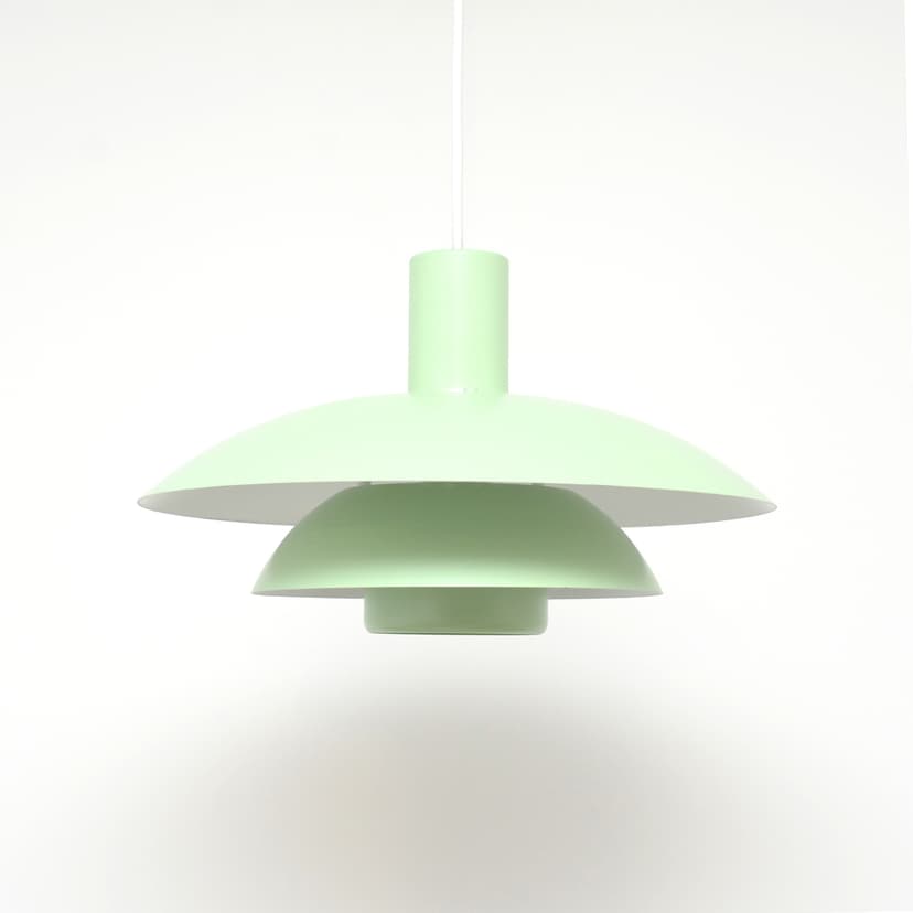 Lampa wisząca skandynawska, zielony, metal, lata 70.