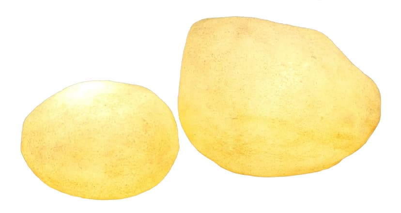 Komplet lamp podłogowych Moonstone, żółty, włókno szklane, Leola, Niemcy, lata 70.