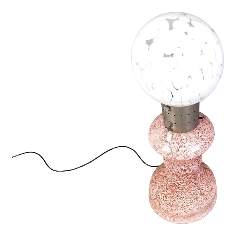 Lampa podłogowa, szkło Murano różowe, proj. C. Nason, Mazzega, Włochy, lata 60.