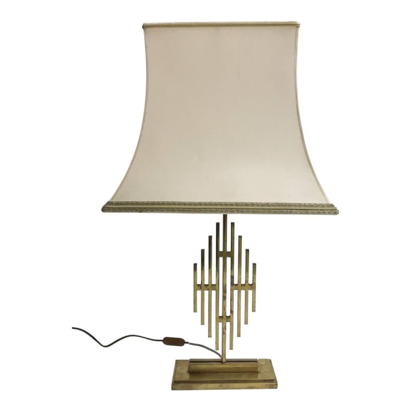 Lampa stołowa, mosiądz złoty, Belgia, lata 60.