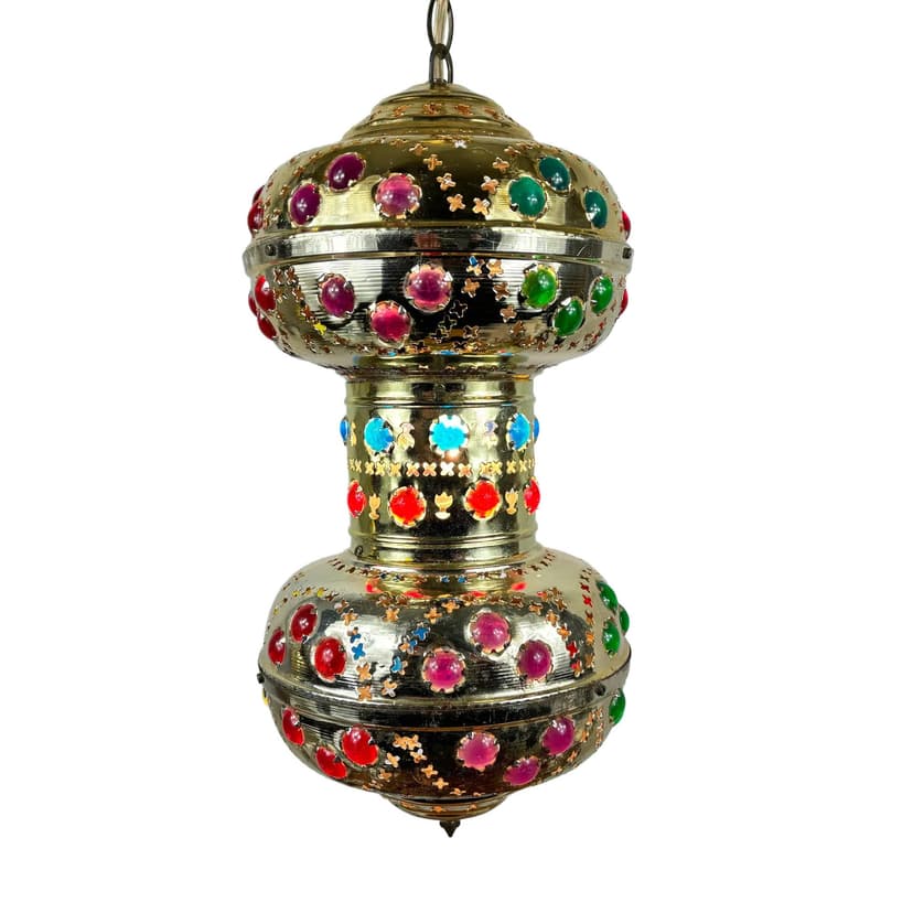 Lampa wisząca, multikolor, metal, plastik, Maroko, lata 70.