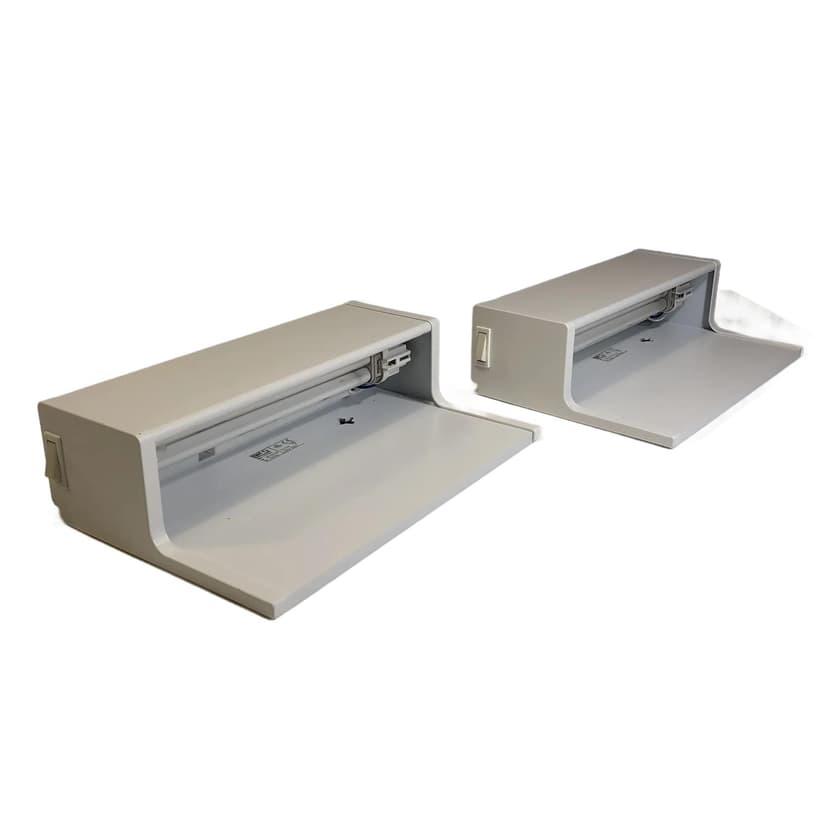 Białe, aluminiowe kinkiety modernistyczne, Staff Leuchten, Niemcy, lata 90.