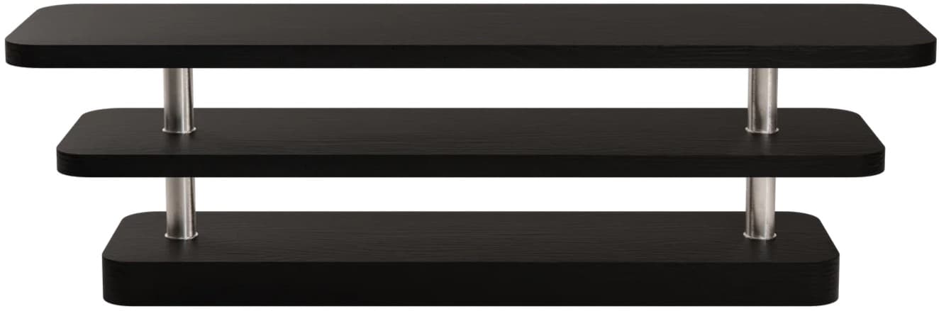 Szafka RTV Rel czarny i stal szczotkowana, Feum