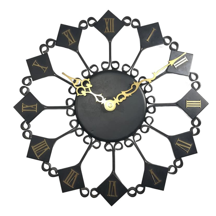 Brutalist Steel and Brass Wall Clock, Germany, 1960s