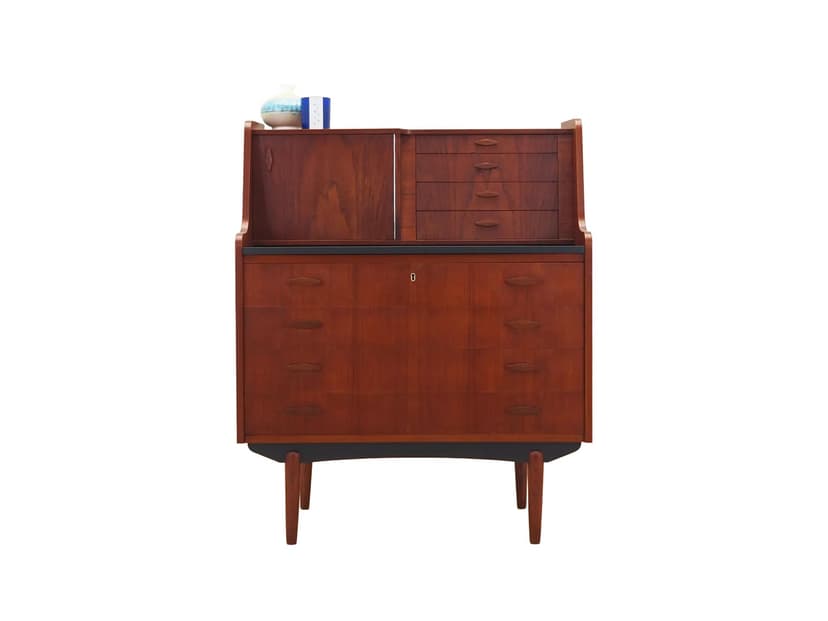 Sekretarzyk, teak brązowy, Dania, lata 70.