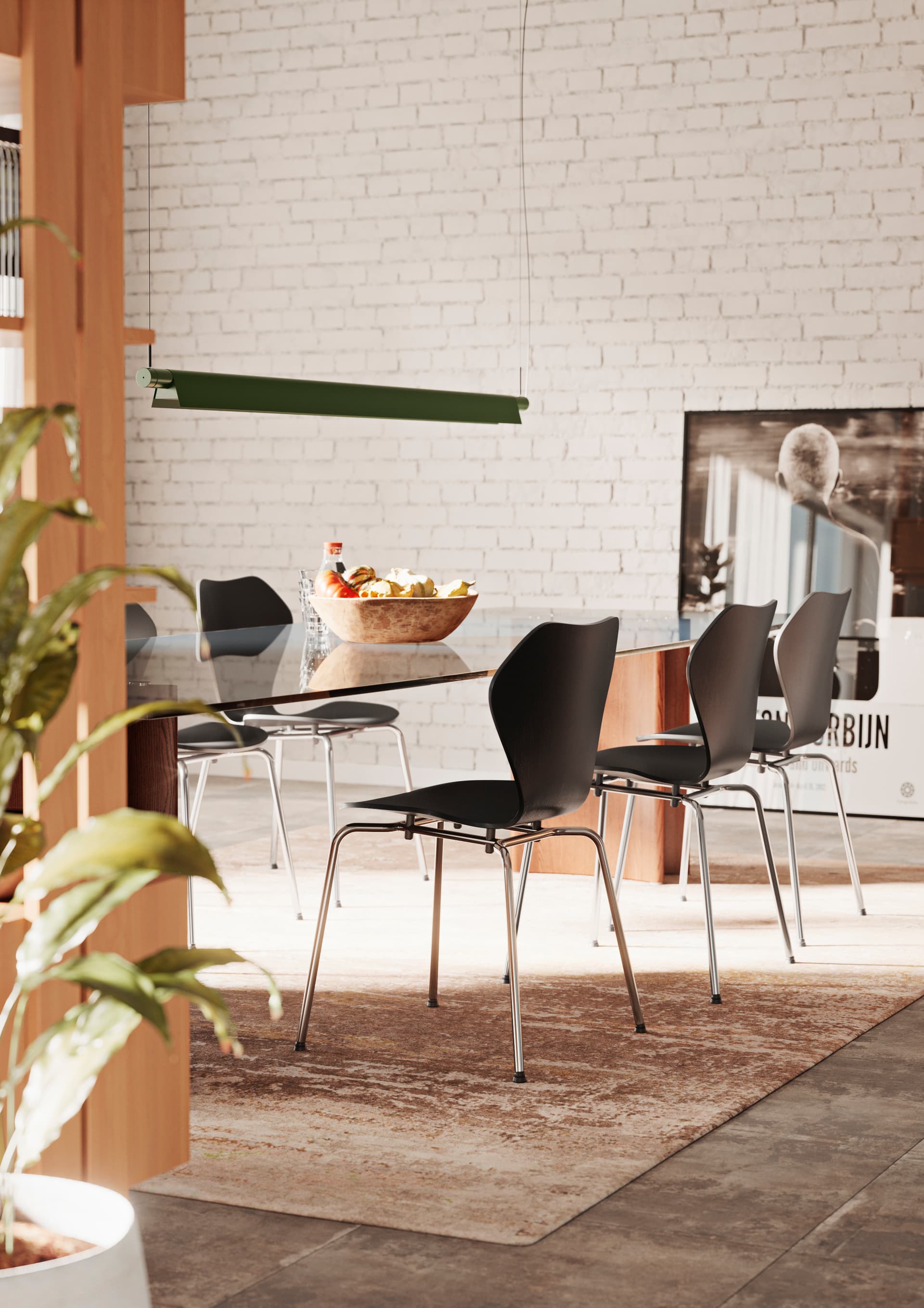 Krzesło KA237 Contract buk czarny i nogi chromowane, proj. A. Kuczma, VZÓR - 40739