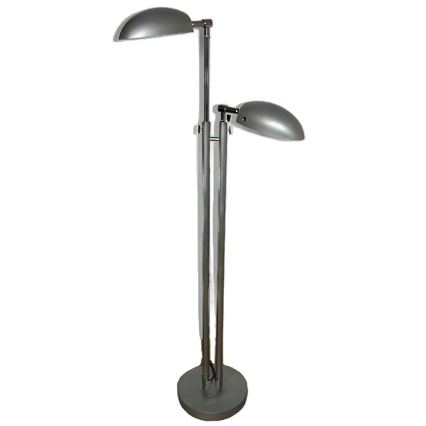 Srebrna metalowa lampa podłogowa modernistyczna, lata 80.