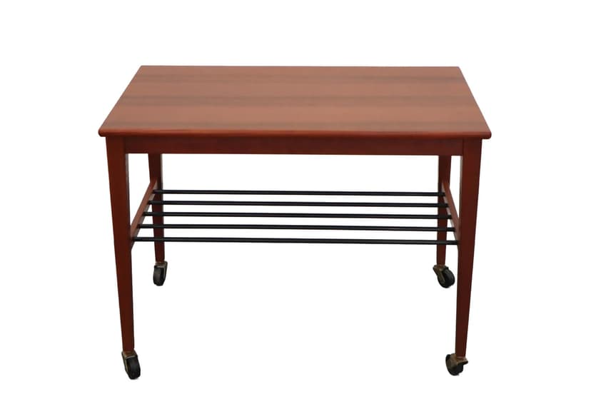 Tekowy mobilny stolik boczny, skandynawski, Polska, lata 70.