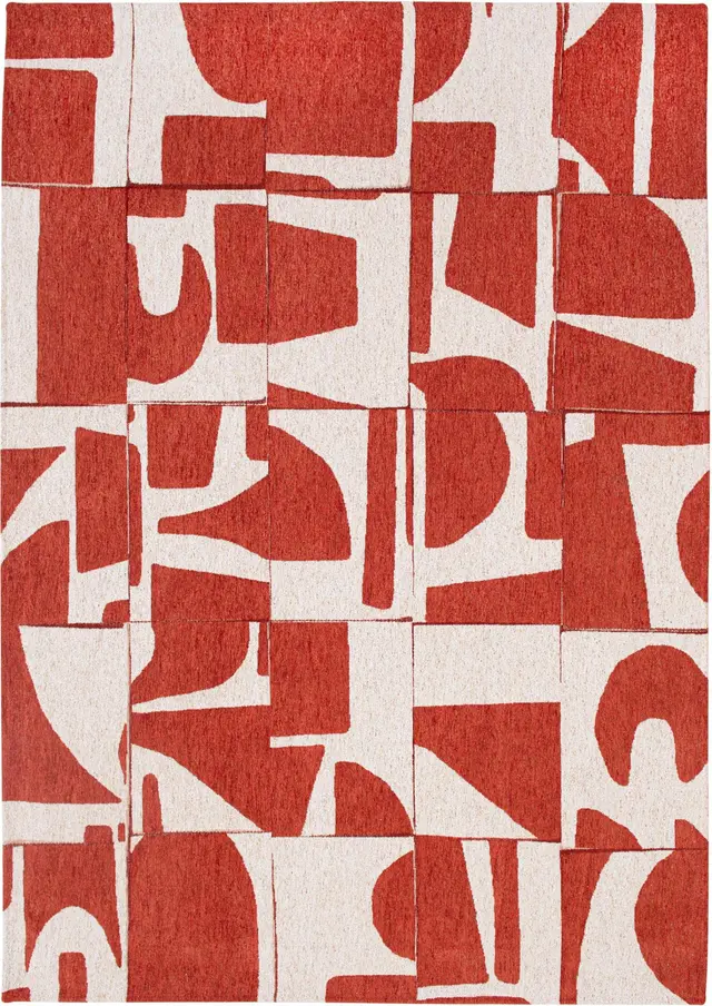 Rug Papercut Rust 9364, red, 80x150 cm, Louis De Poortere - DIMENSION