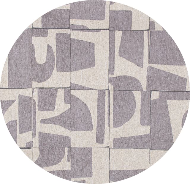 Round rug PAPERCUT STRING ROUND 9366, beige, grey, Louis De Poortere - DIMENSION