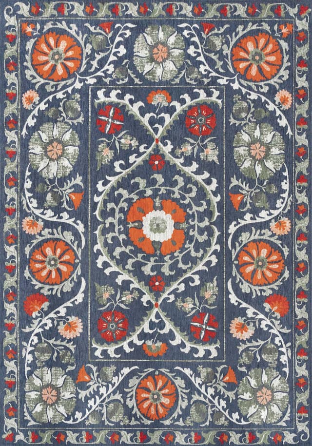 Dywan SUZANI NORDIC 140x200 cm czerwony, niebieski, Louis De Poortere - WYMIARY