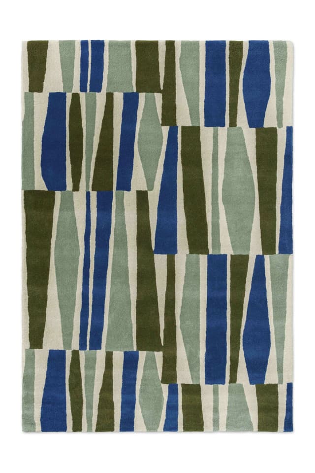 Rug SAKU OLIVE 160x230 cm, olive, blue, green, beige, wool, Scion Living - DIMENSION