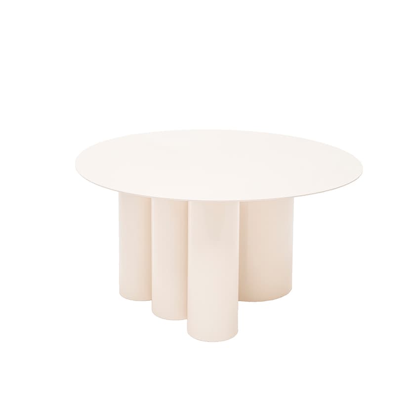 Stolik kawowy Ø90x35 cm stal malowana proszkowo ecru Object067, NG Design