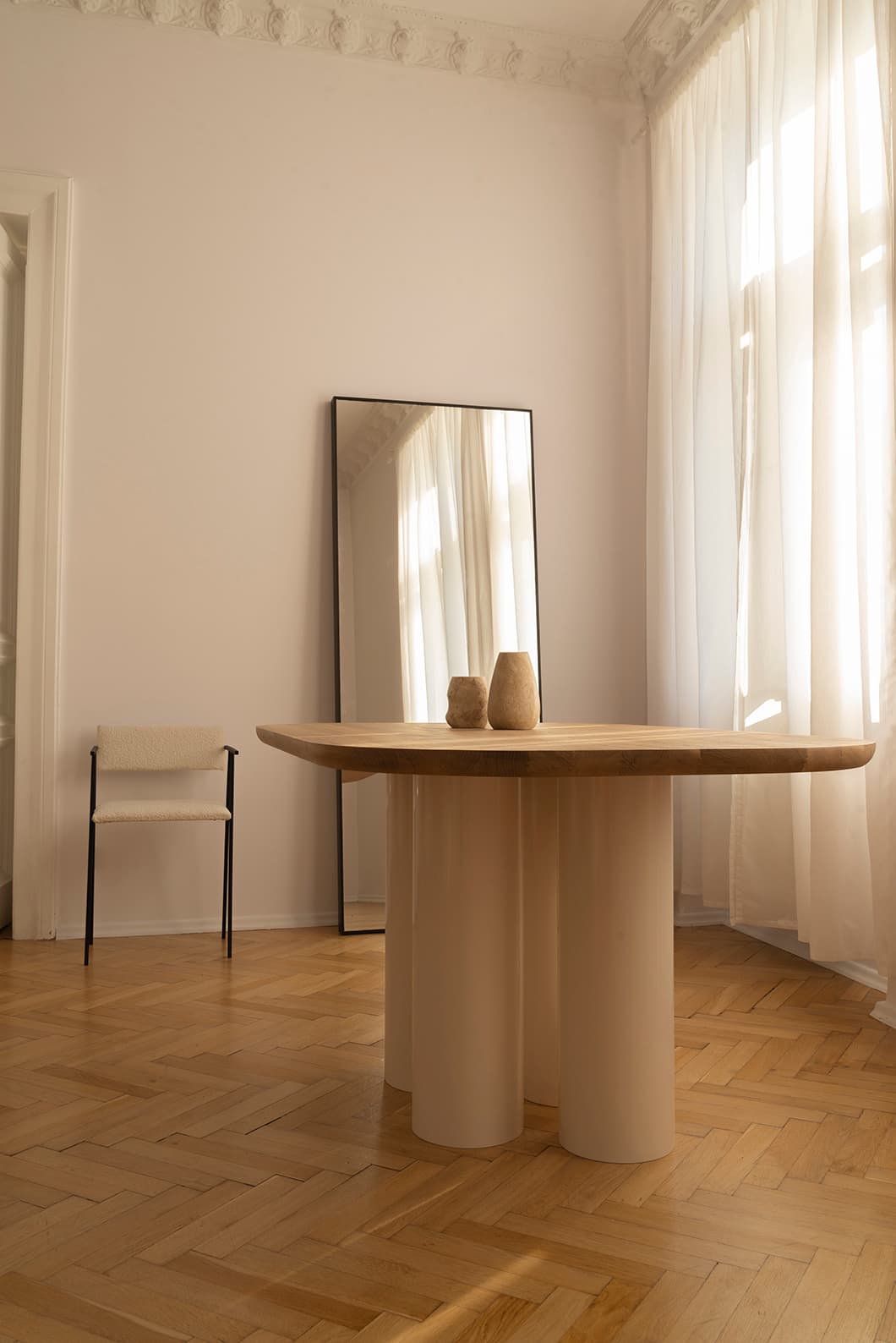 Stół dąb naturalny/stal ecru 140x90x76 cm Object055, NG Design - 62437