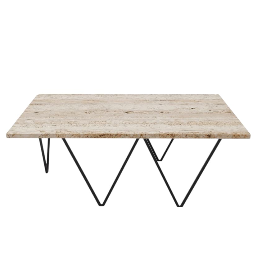 Stolik kawowy z trawertynowym blatem Object040, NG Design