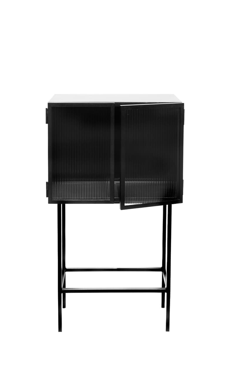 Szafka barek stalowa czarna szkło ryflowane Object21, NG Design