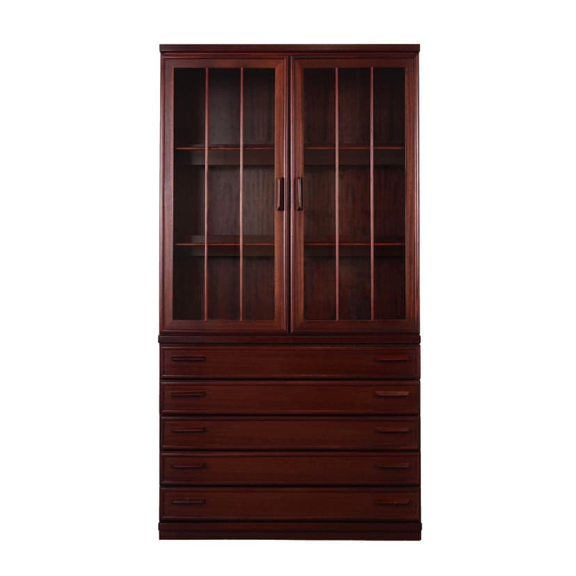 Witryna, mahon ciemnobrązowy, szkło, Dania, lata 70.