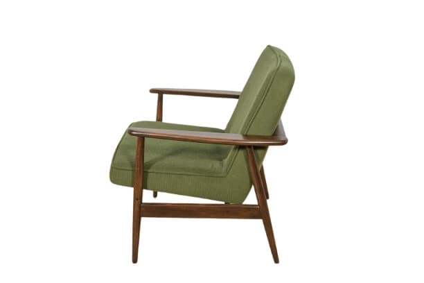 Fotel Typ 300-192, sztruks oliwkowy, buk brązowy, proj. J. Kędziorek, Polska, lata 70.