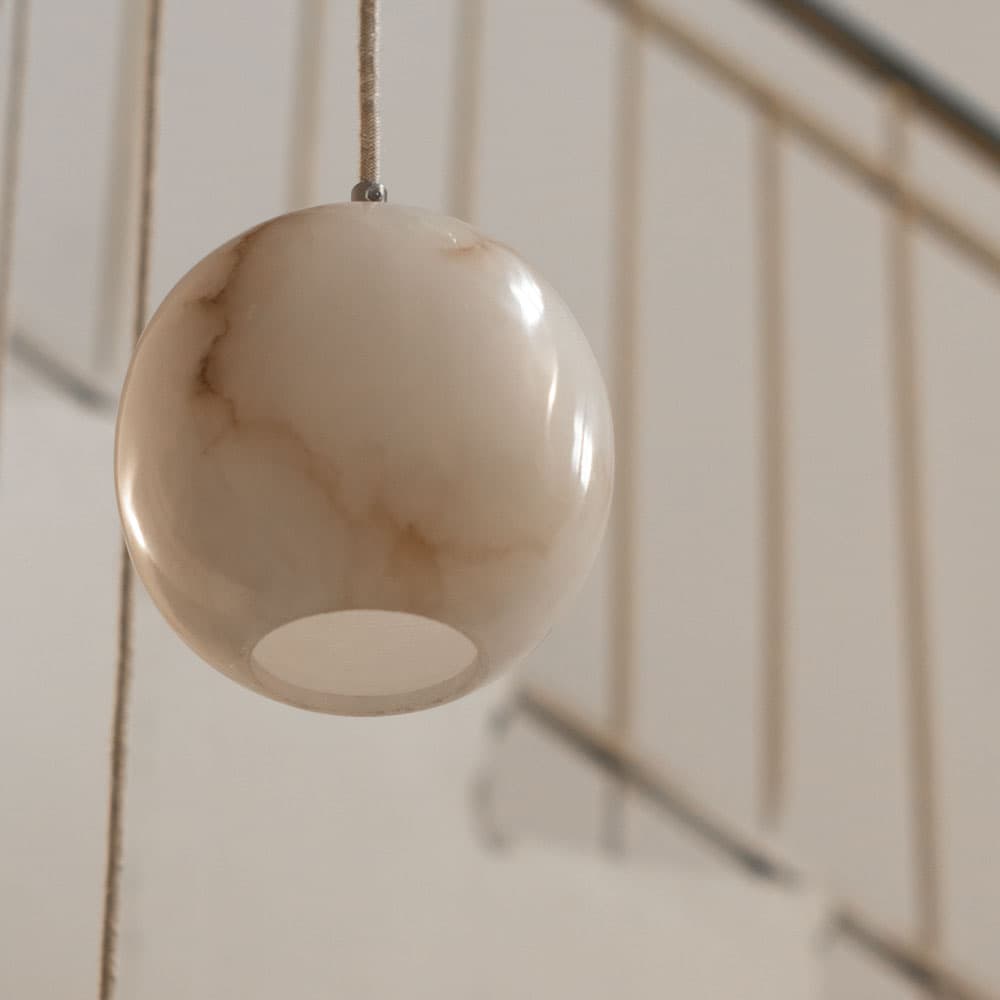 Lampa wisząca Selene wzorzysty alabaster, nikiel, Embassy Interiors - 89738