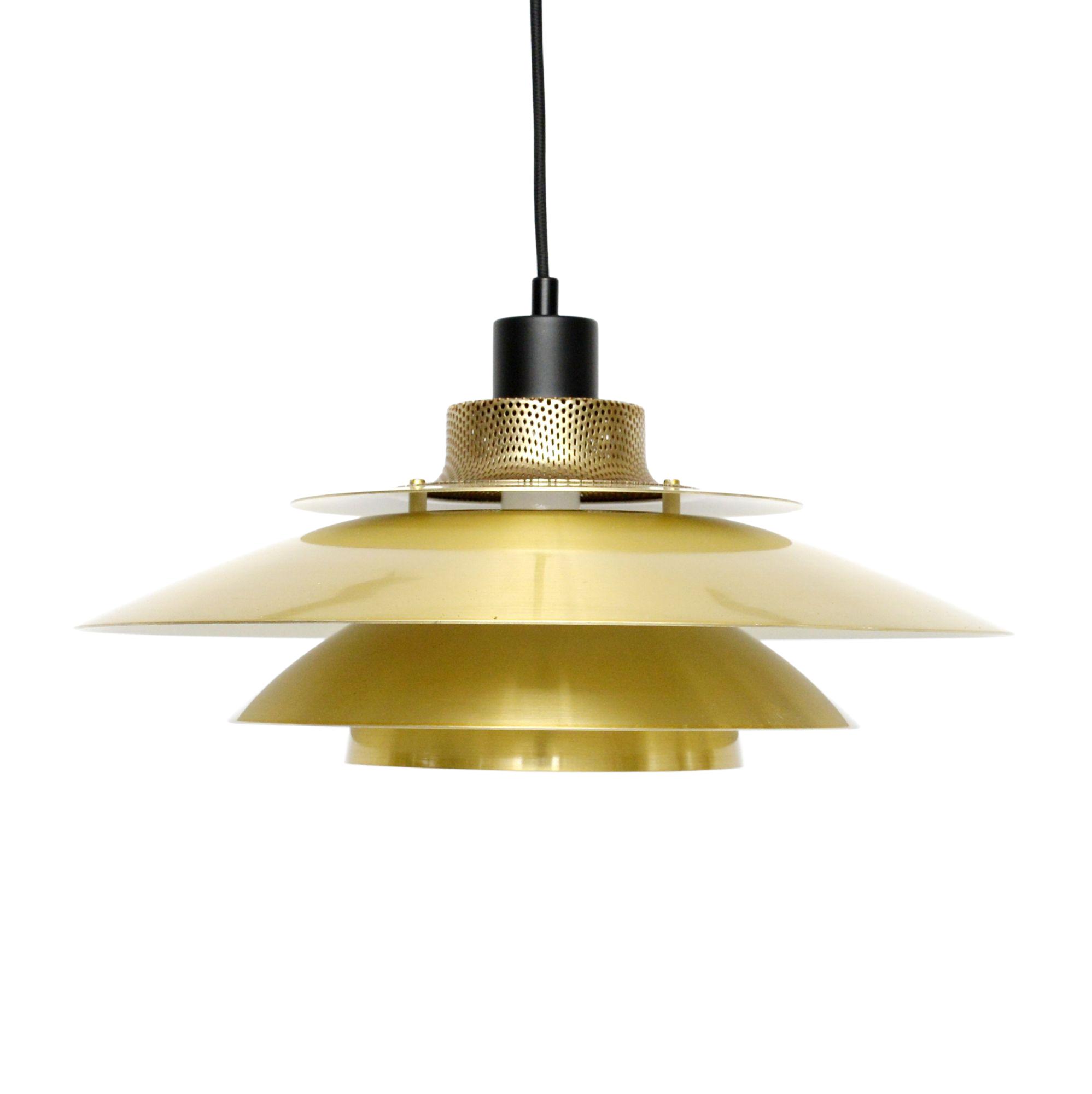 Pendant lamp, golden metal, Denmark,