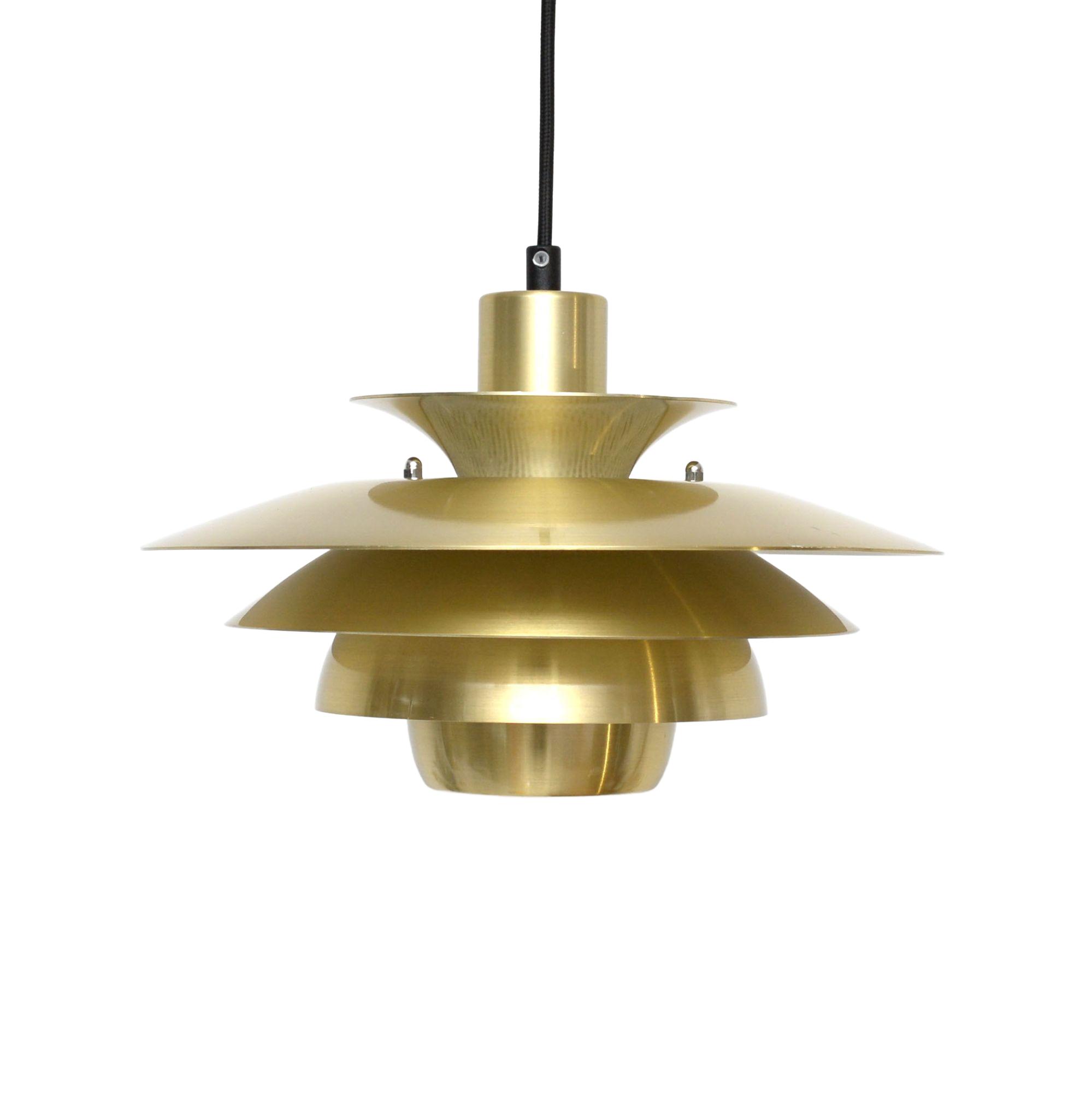 Pendant Lamp, golden brass, Jeka, Denmark,