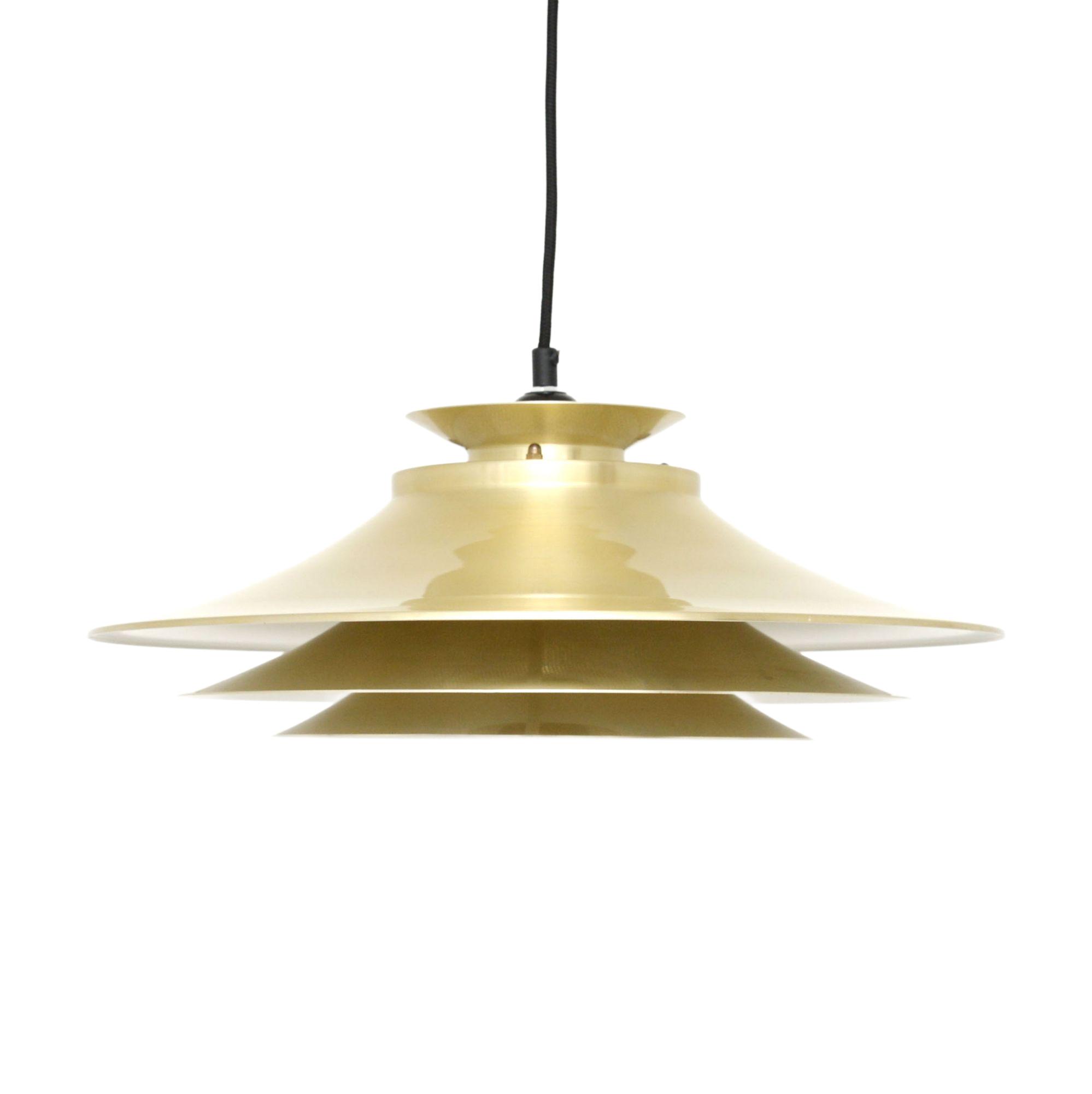 Pendant lamp, golden metal, Vitrika, Denmark,
