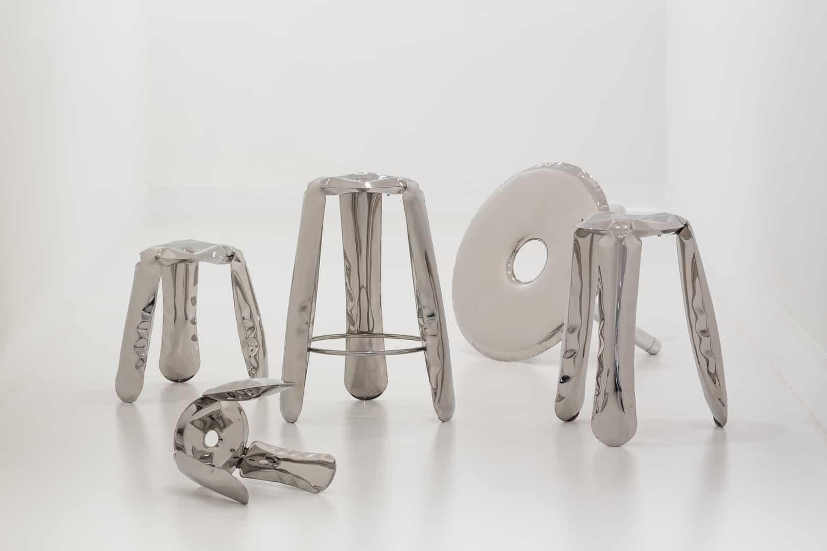 PLOPP stool silver 50 cm, Zieta Studio - Backless Stools