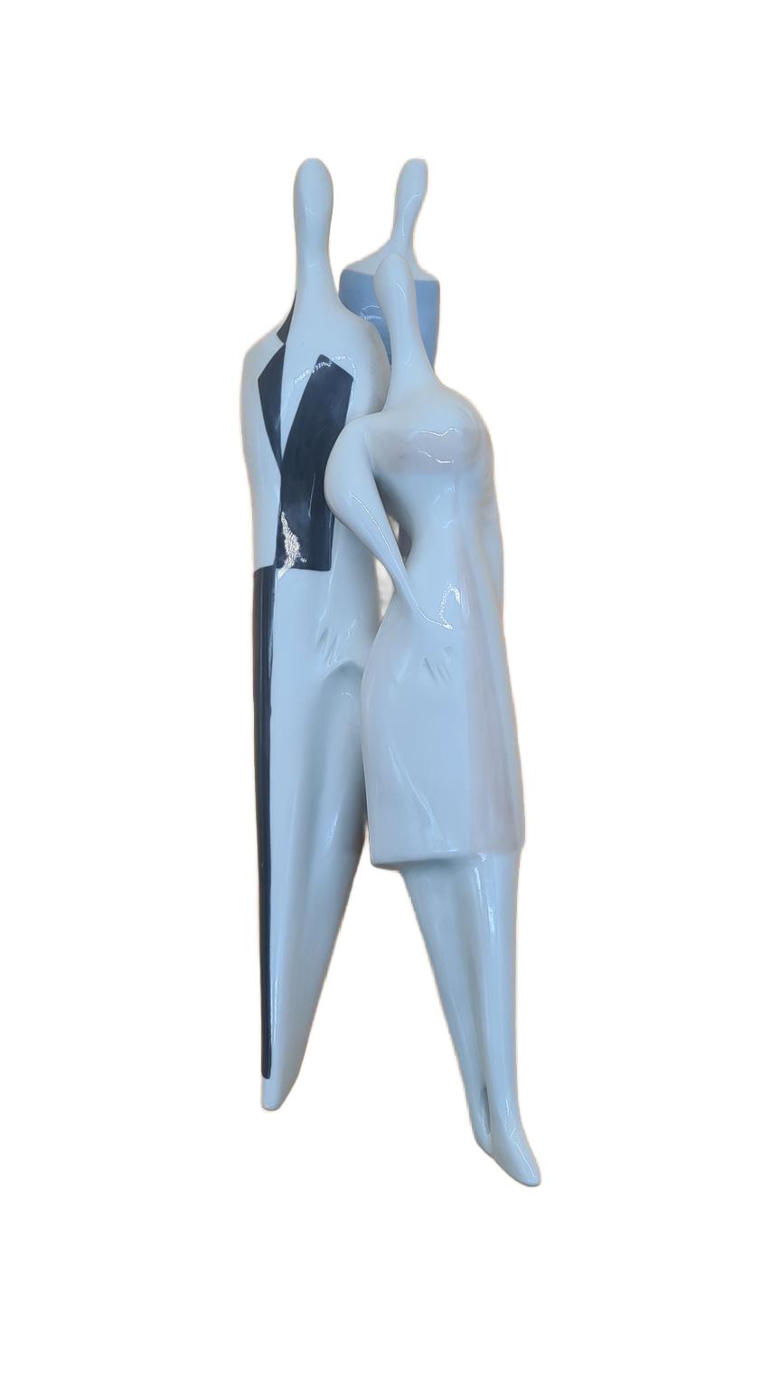 Figurine, Brussels style, blue porcelain, Royal Dux Bohemia